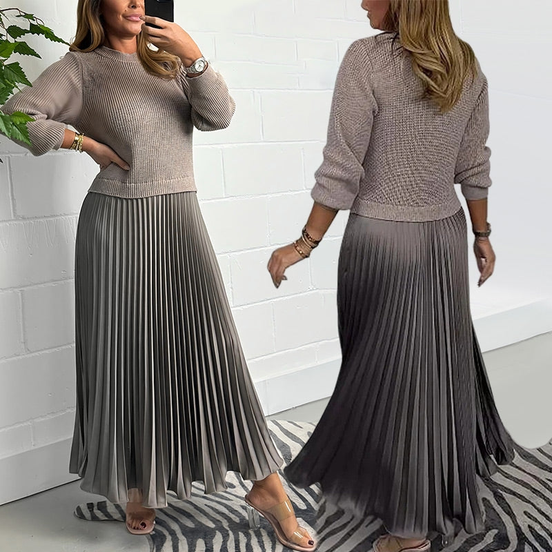 Yennefer - Elegant And Stylish Pleated Dresses With Round Neck