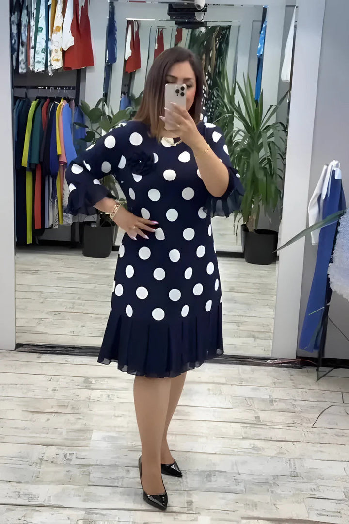 Gigi - Polka Dot Midi Dress With Flared Sleeves