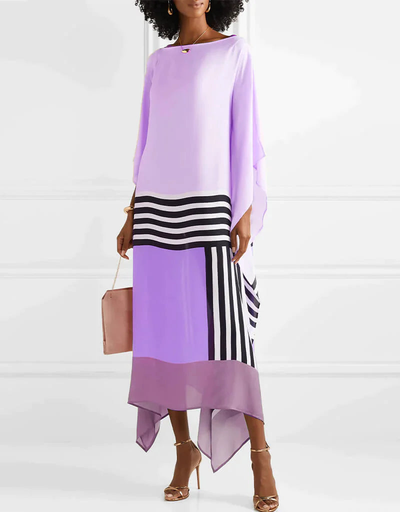 Shraddha - Striped Print Patchwork Dress
