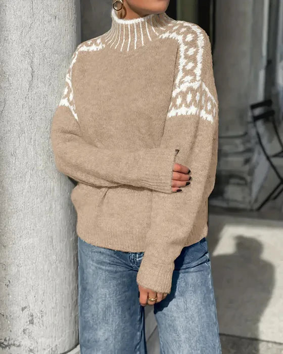 Tressia - Turtle Neck Knitted Sweater