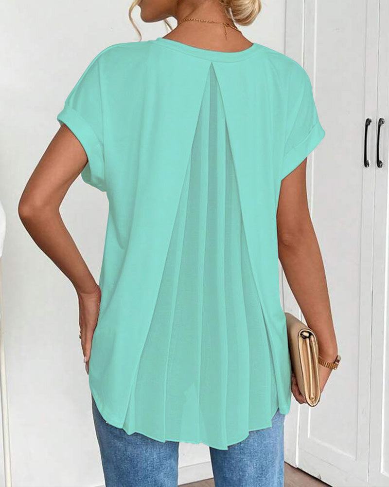 Enya - Short Sleeve T-Shirt with Plated Back