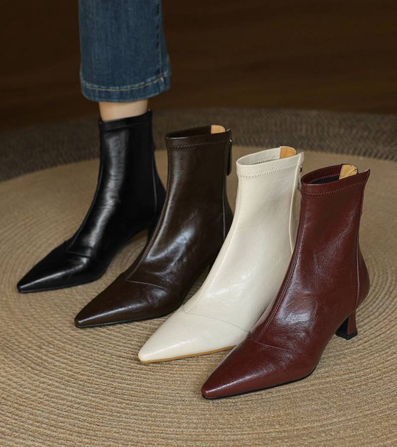 Lielah - Leather Ankle Boot With Zipper