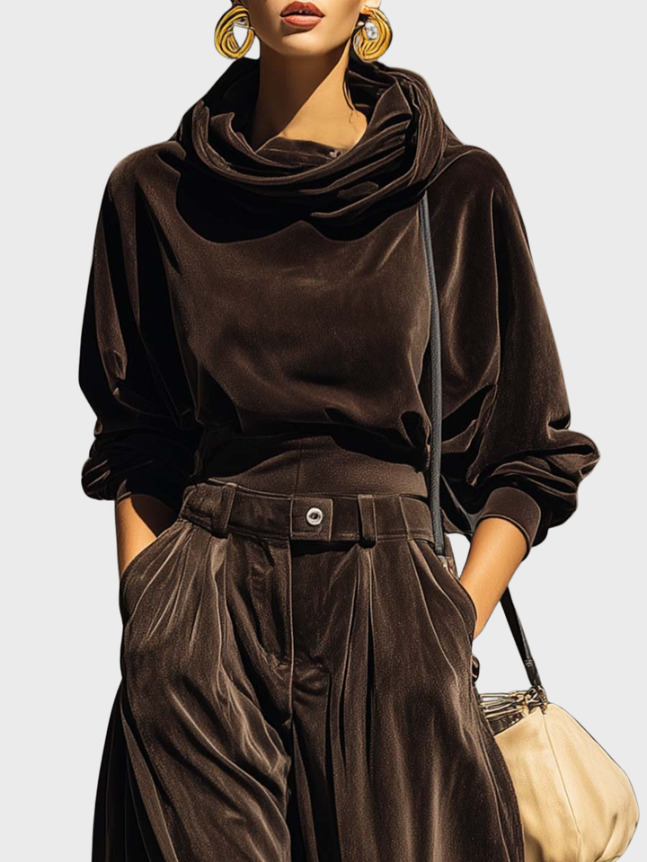 Skaidre - Vintage Velvet Hoodie And Loose Pant Set