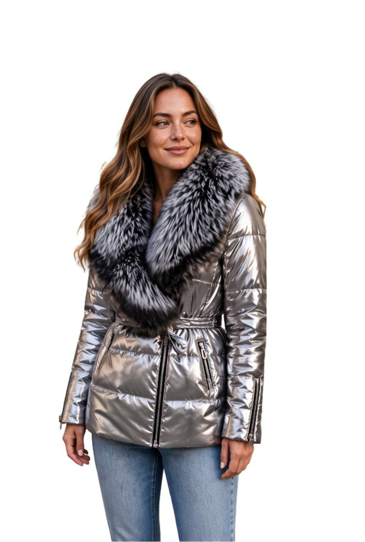 Lovetta - Padded Jacket with Faux Fur Collar