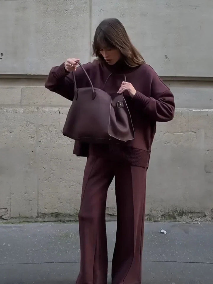 Nogaelle - Elegant Loose Fit Sweatshirt Set