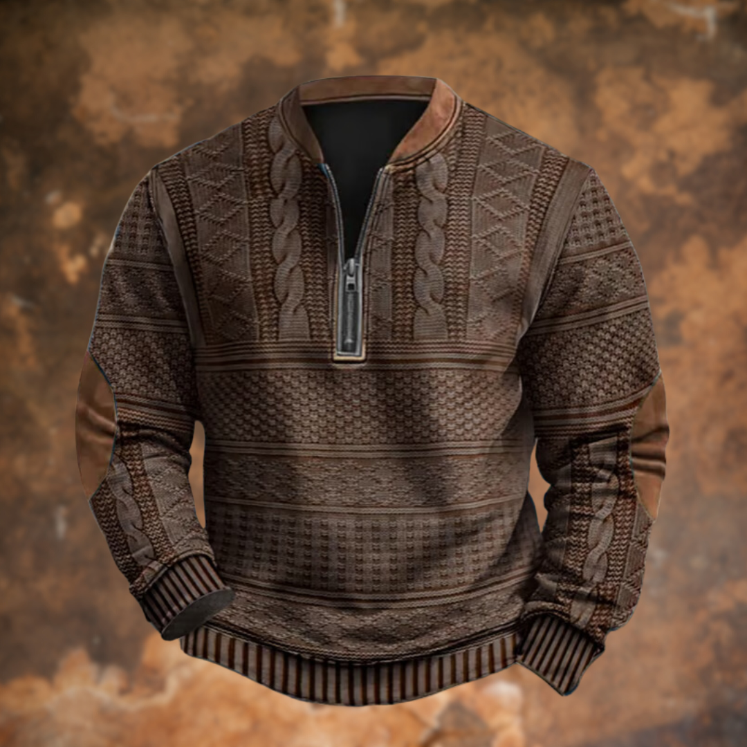 Tom - Elegant Long Sleeve Zip Up Sweater