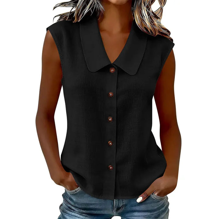 Chisato - V-neck Button Down Shirt