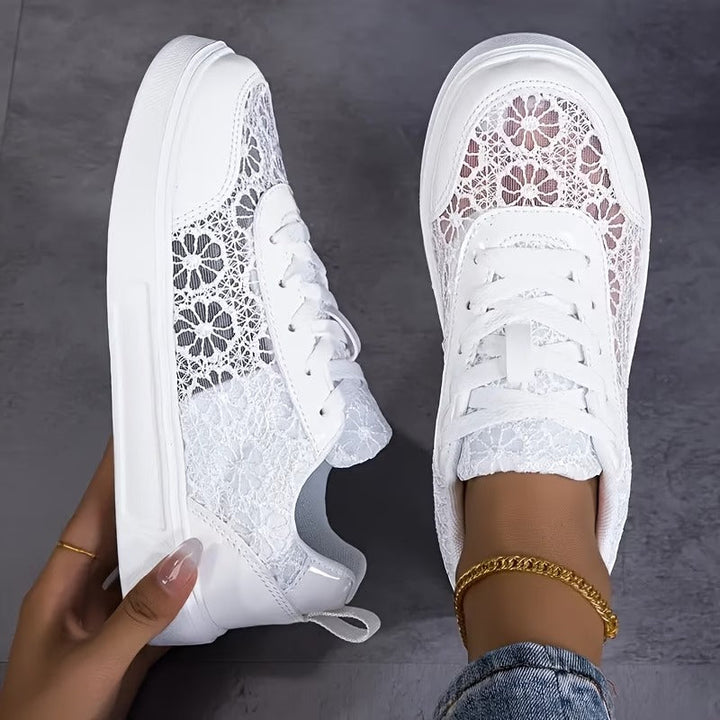 Liena - Floral Lace-Up Sneakers