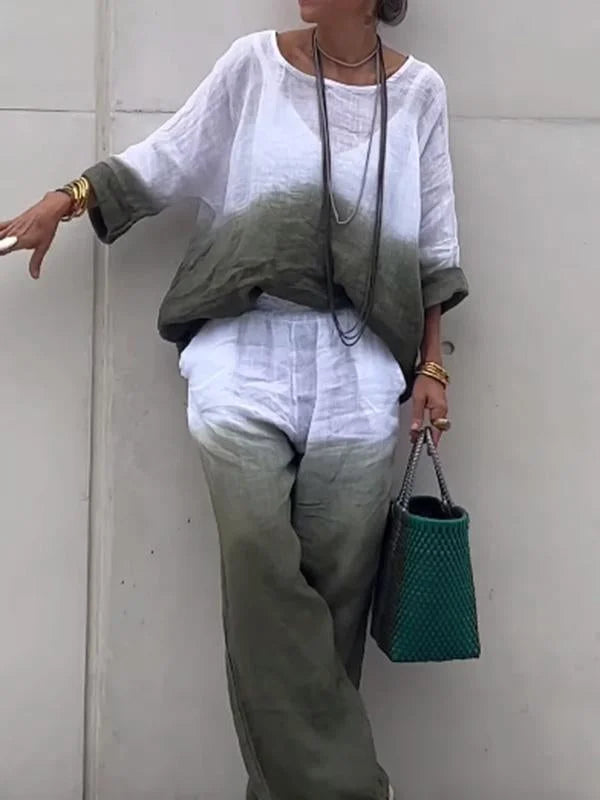 Raminta - Stylish Two-Piece Set Made Of Cotton And Linen