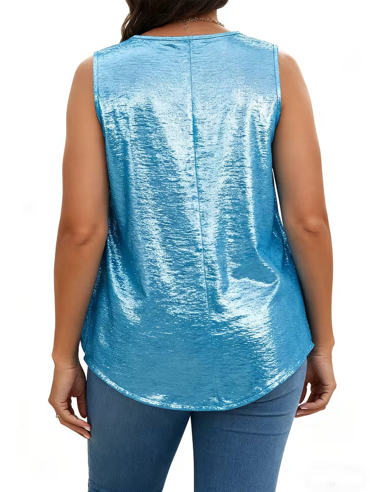 Shivina - Scoop Neck Metallic Tank Top