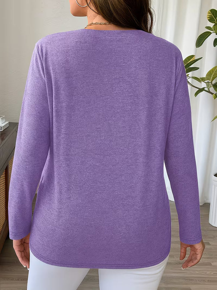 Oihana - Crisscross V-Neck Long Sleeve Top