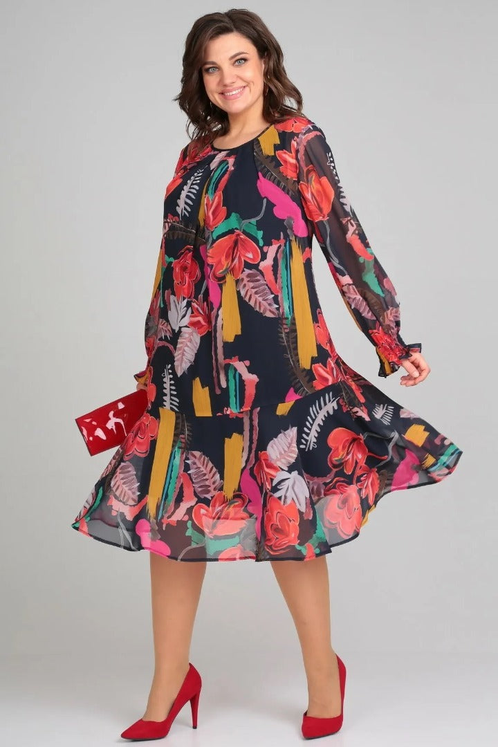 Vinoshika - Elegant Floral Dress