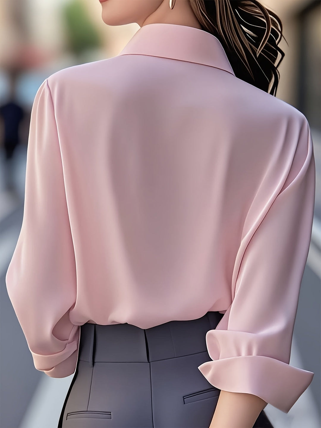 Elenochka - Stylish Long Sleeve Button Up Shirt
