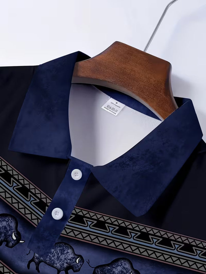 Tamas - Casual Vintage Color 3D Print Polo Shirt