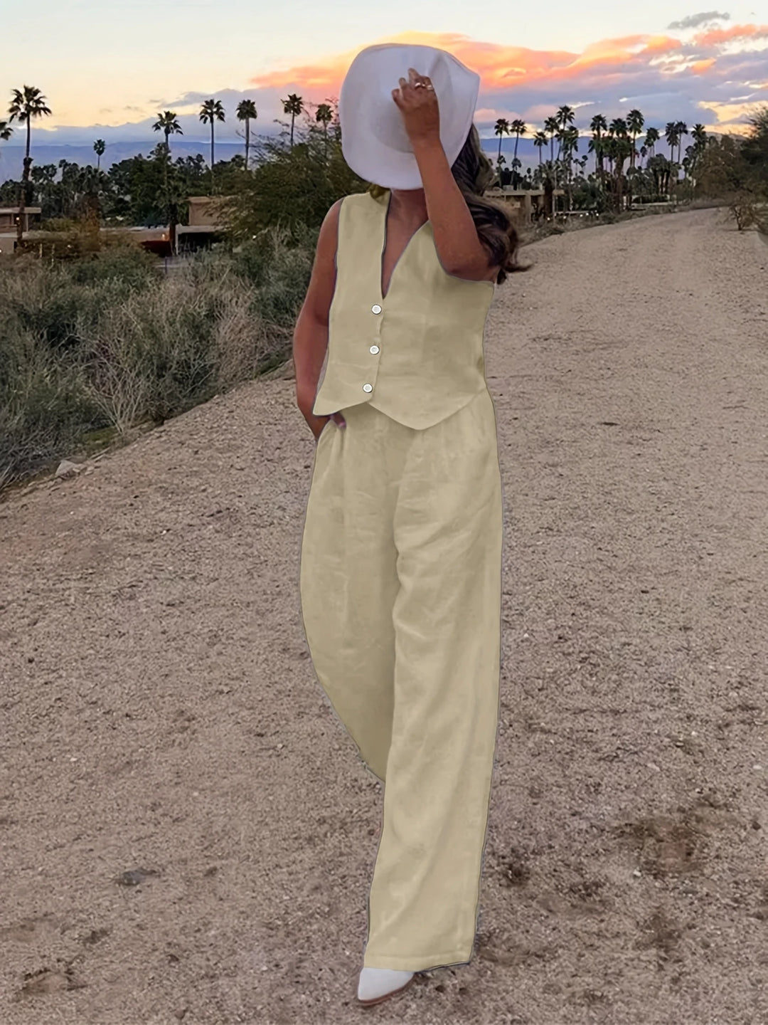Jorja - Elegant Sleeveless Two Piece Outfit Set