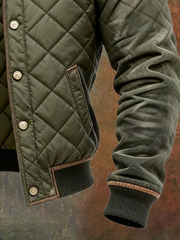 Jaspreet - Retro Quilted Jacket With Zipper