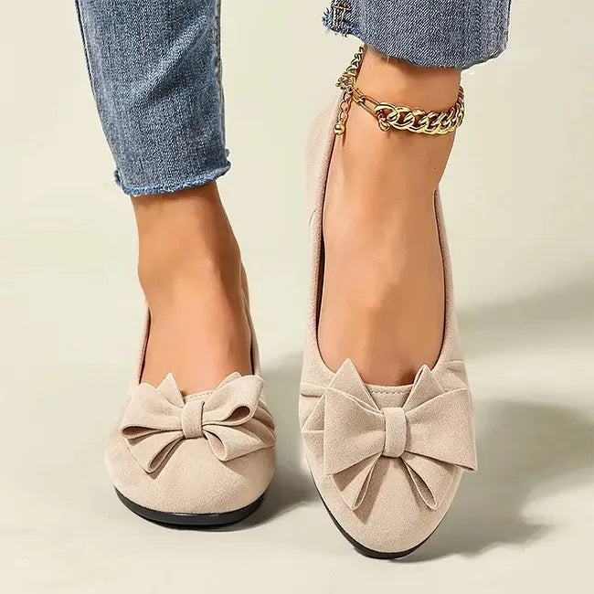 Camiiana - Breathable Non-slip Loafers With Bowtie