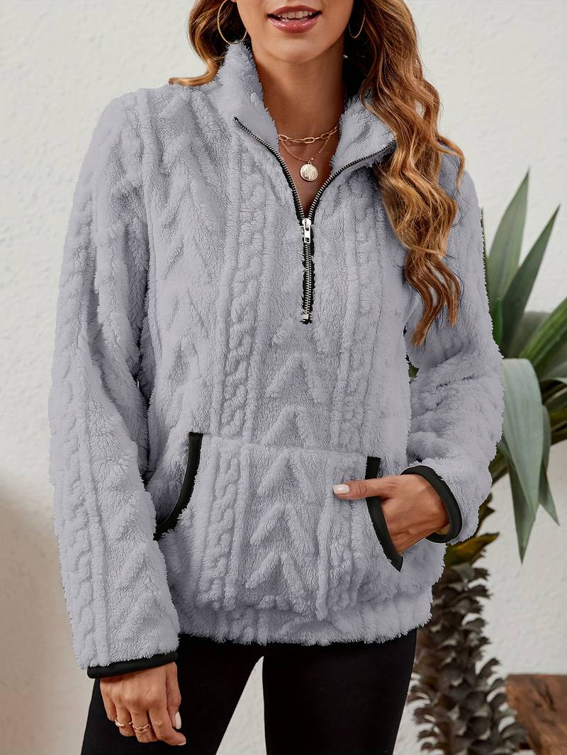 Naama - Half-Zip Stylish Sweater With Pocket