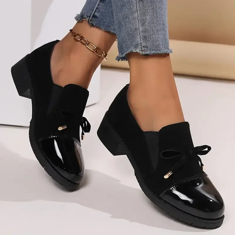 Azahra - Elegant Slip-On Loafers With Bow