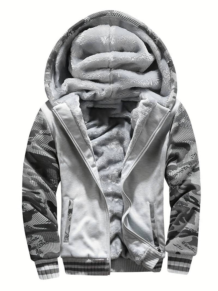Oziel - Warm Fleece Hooded Jacket With Zipper