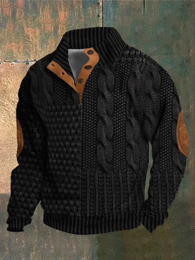 Gwydion - Cable Knit Patchwork Sweater