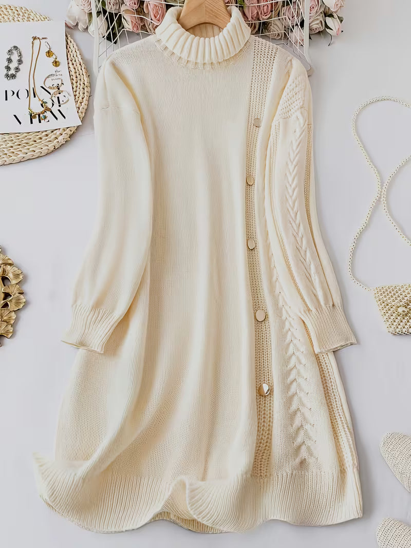 Zaraina - Comfortable Long Sleeve Sweater Dress