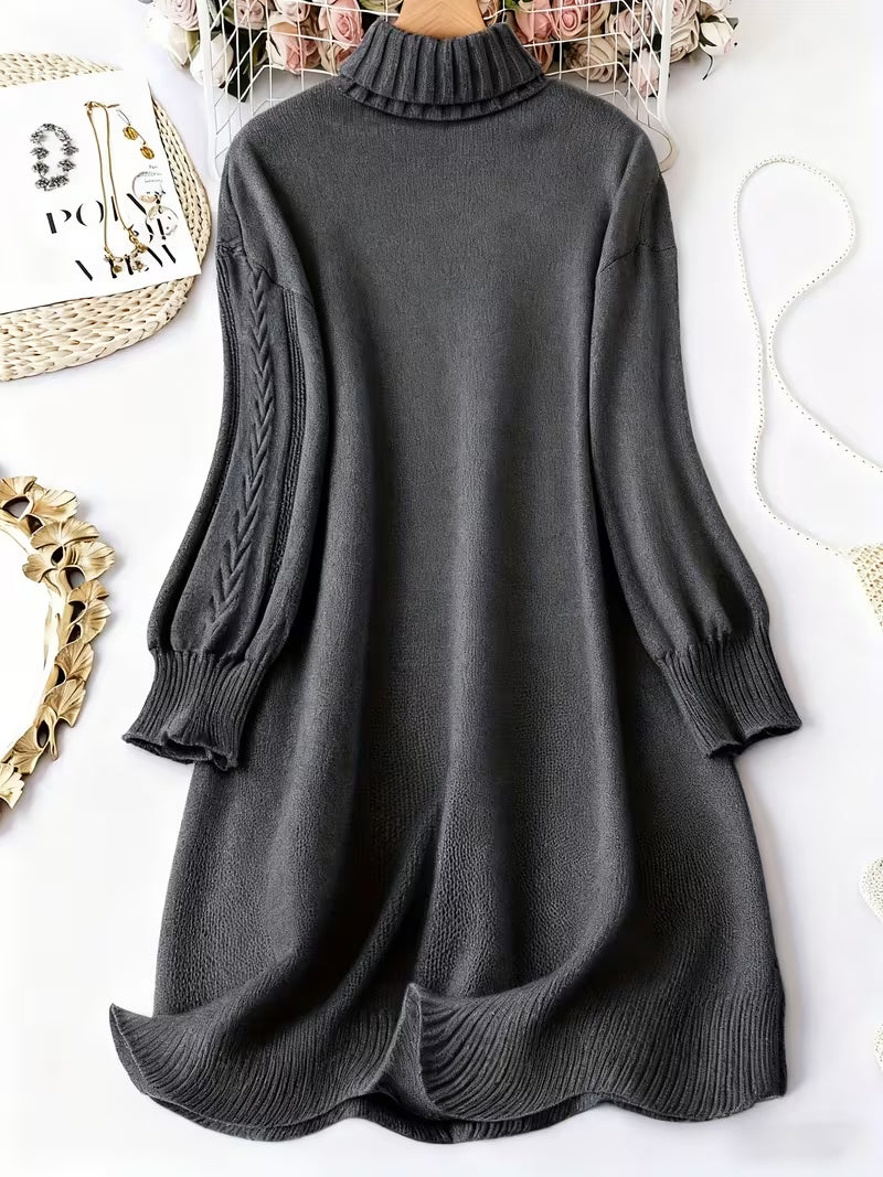 Zaraina - Comfortable Long Sleeve Sweater Dress