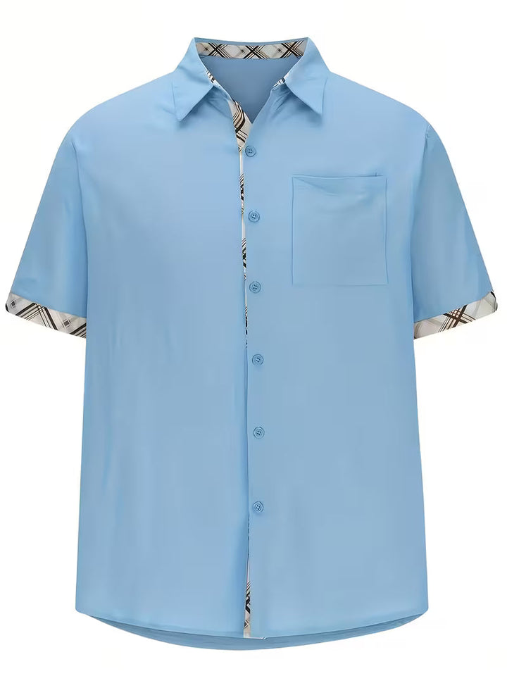 Kolby - Patchwork Plaid Shirt With Pocket