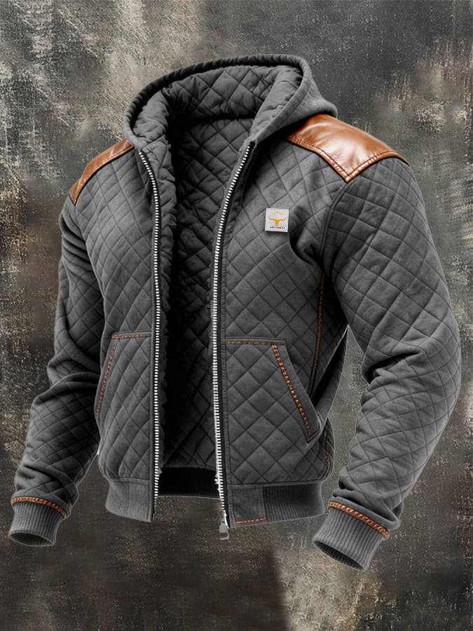 Ayrton - Leather Jacket with Insulation and Zipper