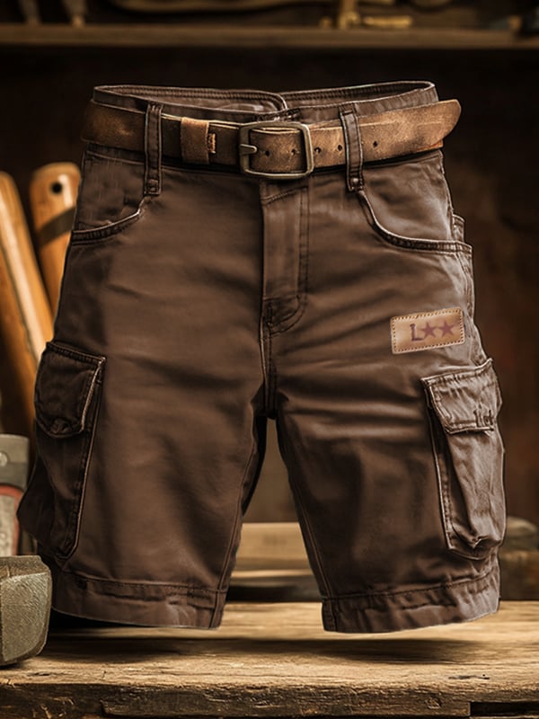 Men's Retro Outdoor Ripstop Multi-Purpose Cargo Shorts