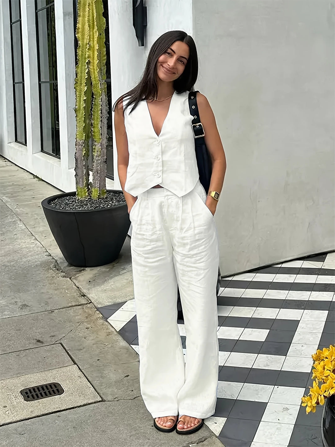 Jorja - Elegant Sleeveless Two Piece Outfit Set