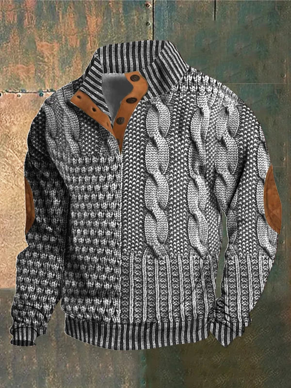 Gwydion - Cable Knit Patchwork Sweater