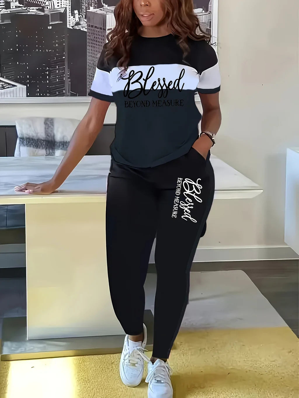 Fotini - Summer Fashionable Contrasting Colorful Casual Sporty Suit