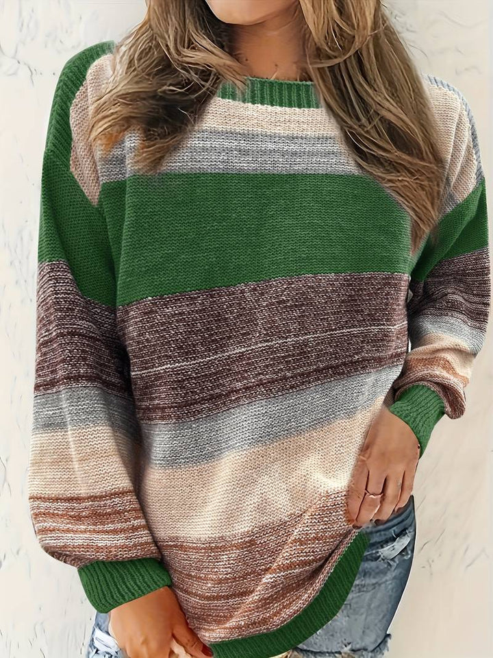 Avihod - Elegant Round Neck Sweater With Loose Fit