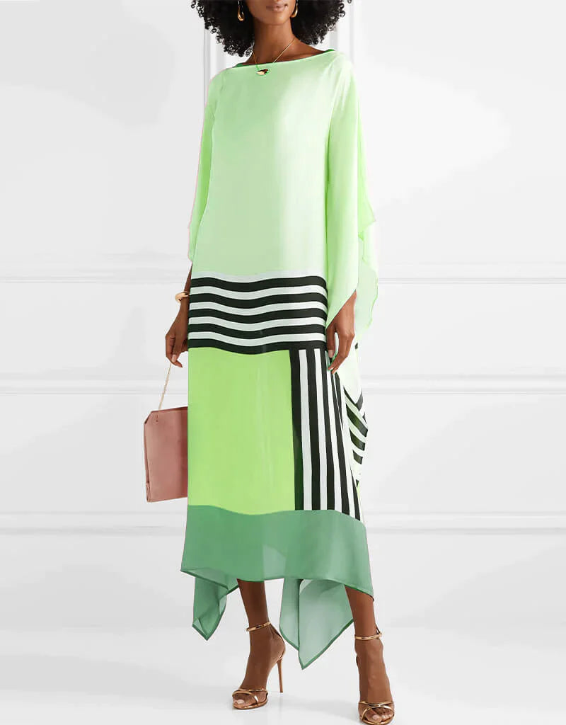 Shraddha - Striped Print Patchwork Dress