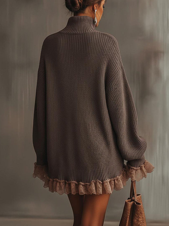 Jaylene  - Turtleneck Knitted Sweater Dress