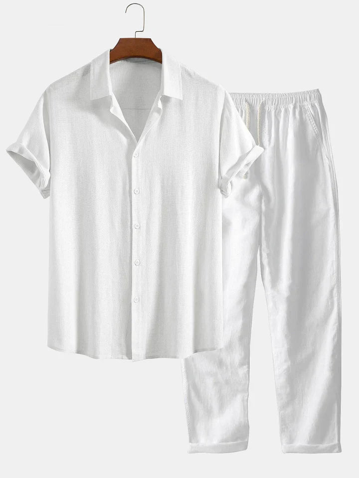 Booker - Linen Blend Shirt With Straight Trouser