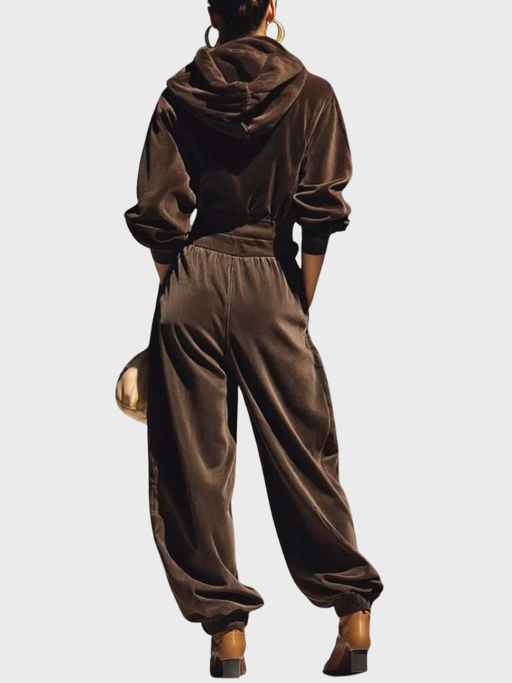 Skaidre - Vintage Velvet Hoodie And Loose Pant Set