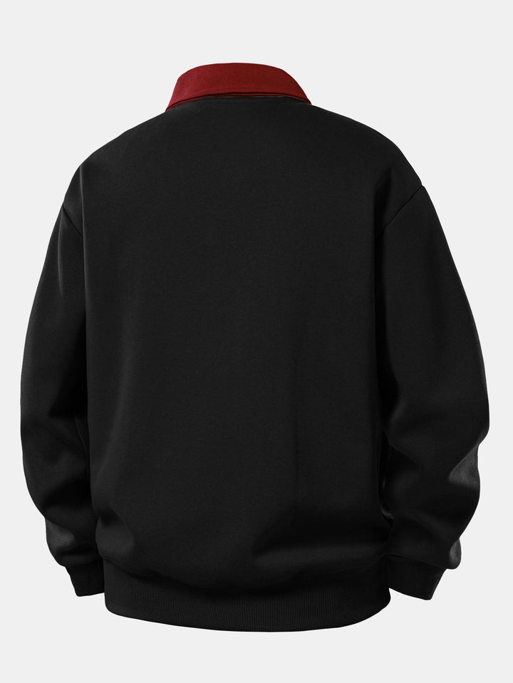 Gideon - Milano Print Contrast Polo Sweatshirt