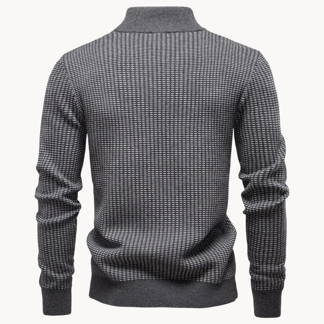 Yvesmund - Half-Zip Jacquard Knit Sweater