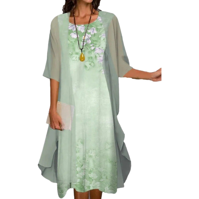 Venolia - Two-Piece Dress With A Floral Print
