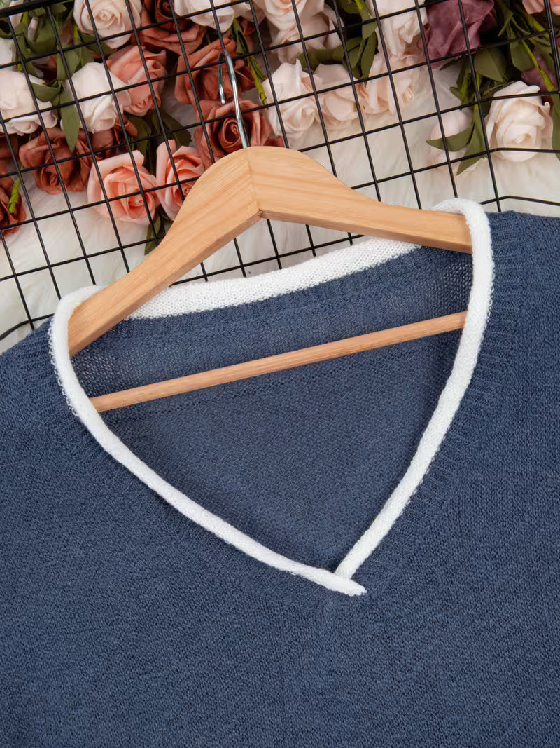 Ginny - Casual Long Sleeve And V-Neck Sweater