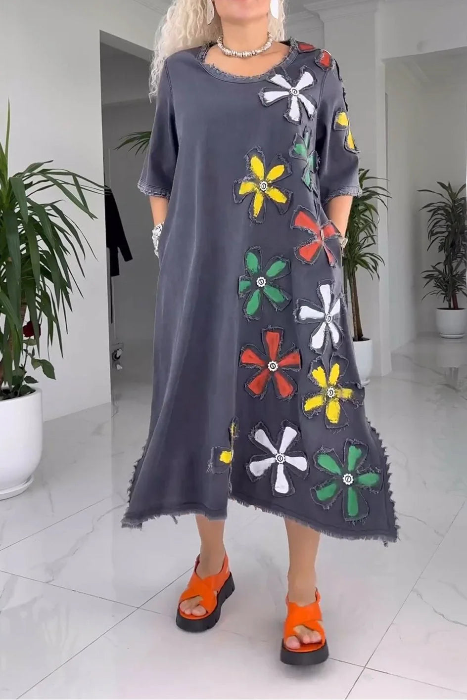 Jiella - Casual Floral Pattern Dress