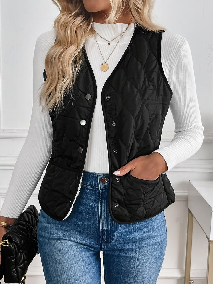 Seraora - Sleeveless Vest With Pockets