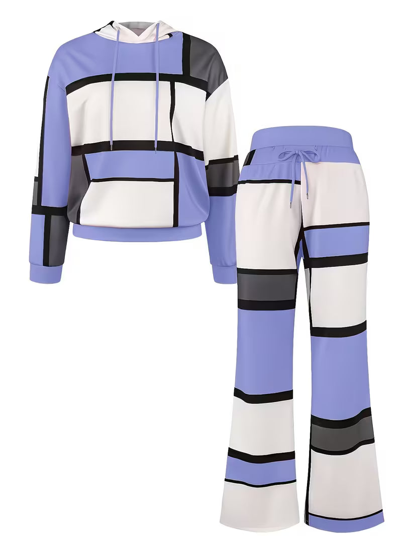 Loana - Casual Color Block Two-Piece Set