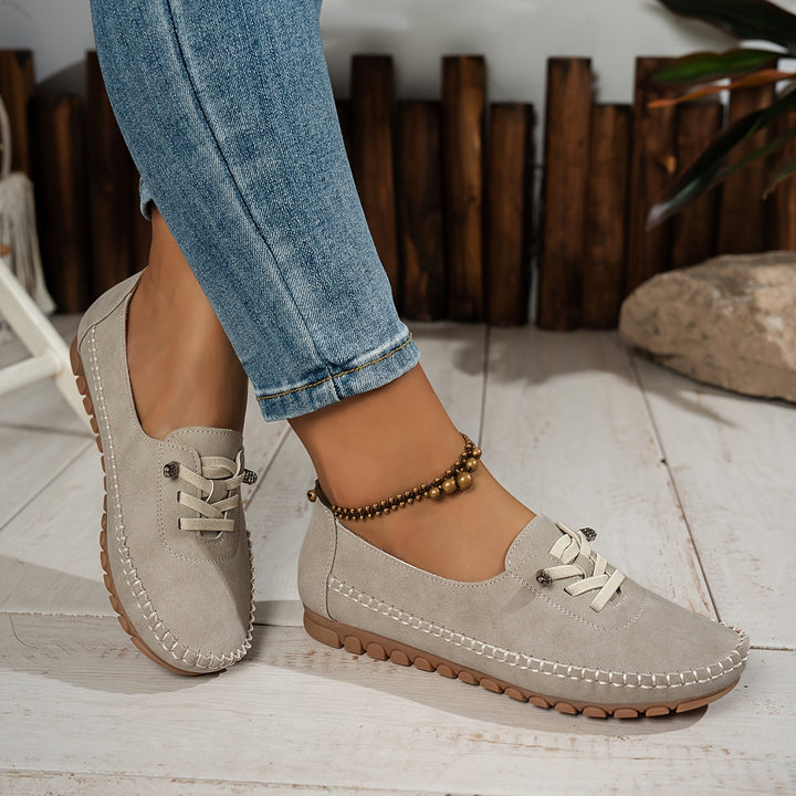 Zakiya - Comfortable Suede Lace-Up Loafers