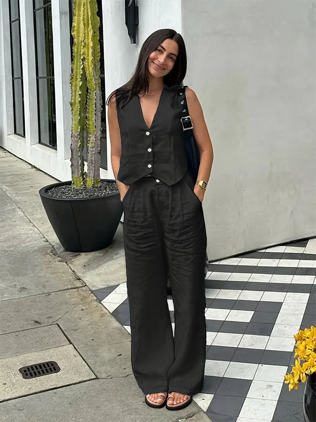 Jorja - Elegant Sleeveless Two Piece Outfit Set