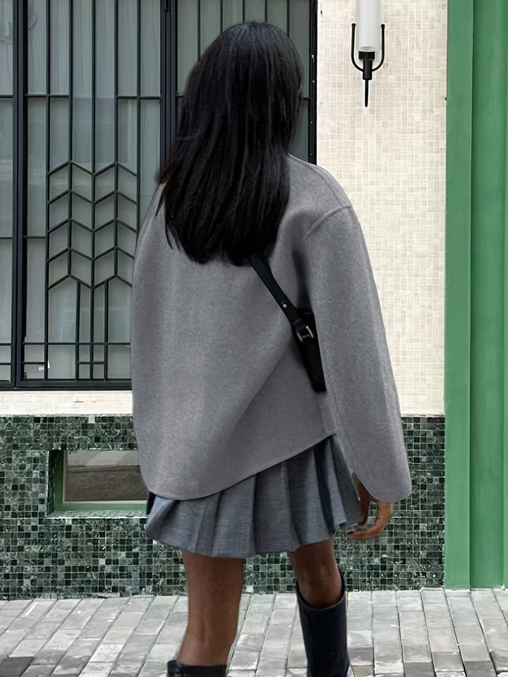 Deanne - Elegant Double Breasted Beige Coat