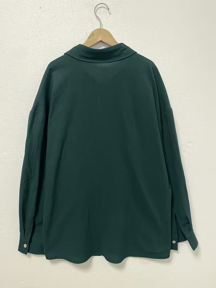 Seria - Long Sleeve Button-Up Collared Shirt