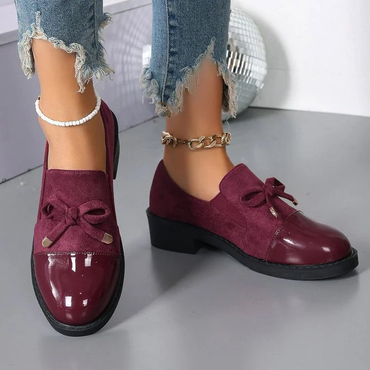 Azahra - Elegant Slip-On Loafers With Bow